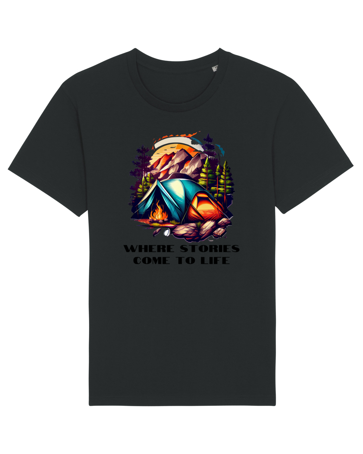 Tricou mânecă scurtă Unisex Rocker Black
