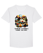 STORIES COME TO LIFE - V6 Tricou mânecă scurtă guler larg Bărbat Skater
