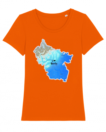 Buzău County Map Bright Orange