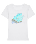 Sibiu County Map Tricou mânecă scurtă guler larg fitted Damă Expresser
