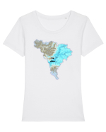 Alba County Map Tricou mânecă scurtă guler larg fitted Damă Expresser