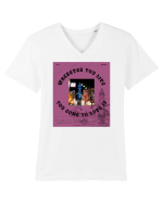 Wherever You Live You Come To Love It Tricou mânecă scurtă guler V Bărbat Presenter
