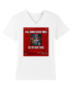 Fall Down Seven Times Get Up Eight Times Tricou mânecă scurtă guler V Bărbat Presenter