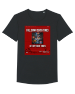 Fall Down Seven Times Get Up Eight Times Tricou mânecă scurtă guler larg Bărbat Skater