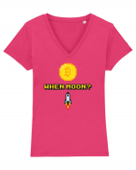 When moon?? Tricou mânecă scurtă guler V Damă Evoker