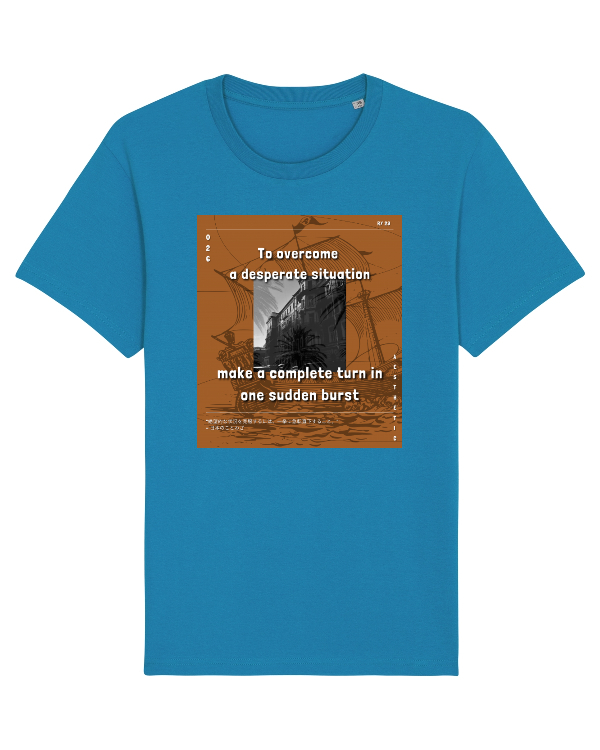 Tricou mânecă scurtă Unisex Rocker Azur