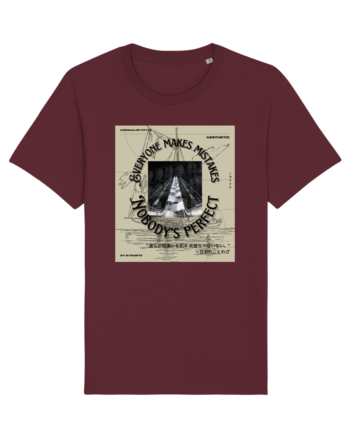 Tricou mânecă scurtă Unisex Rocker Burgundy