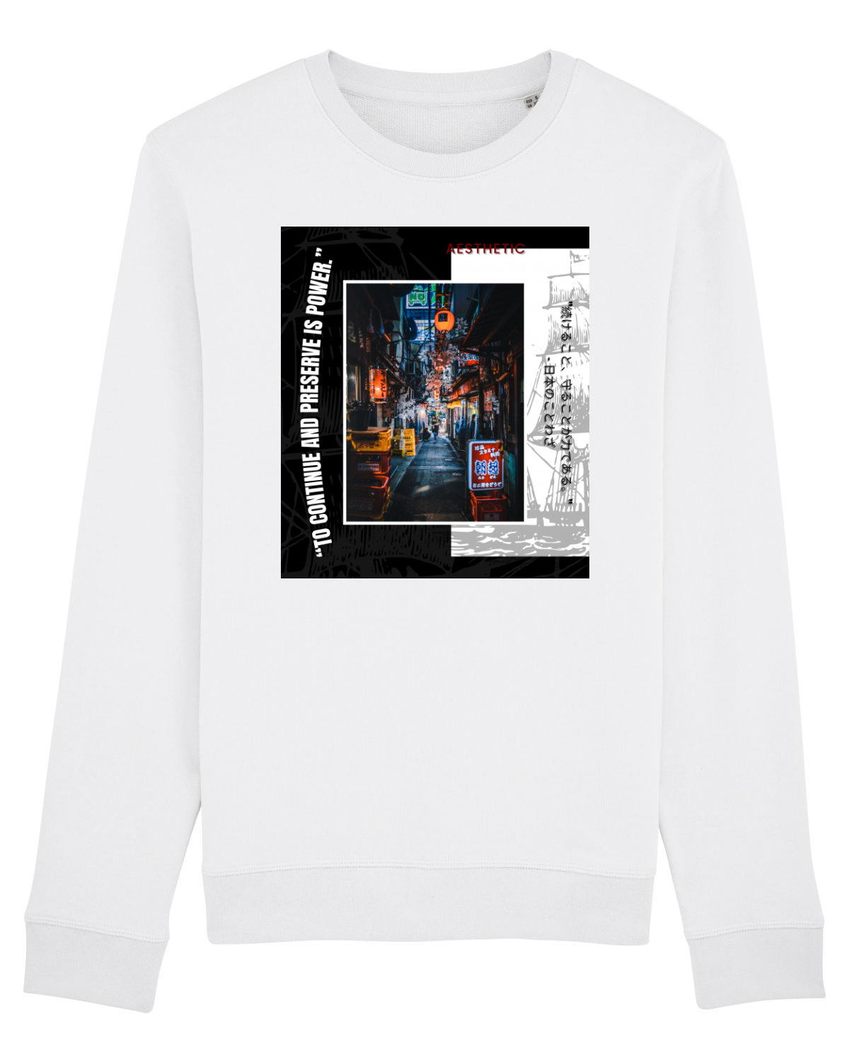 Bluză mânecă lungă Unisex Rise White