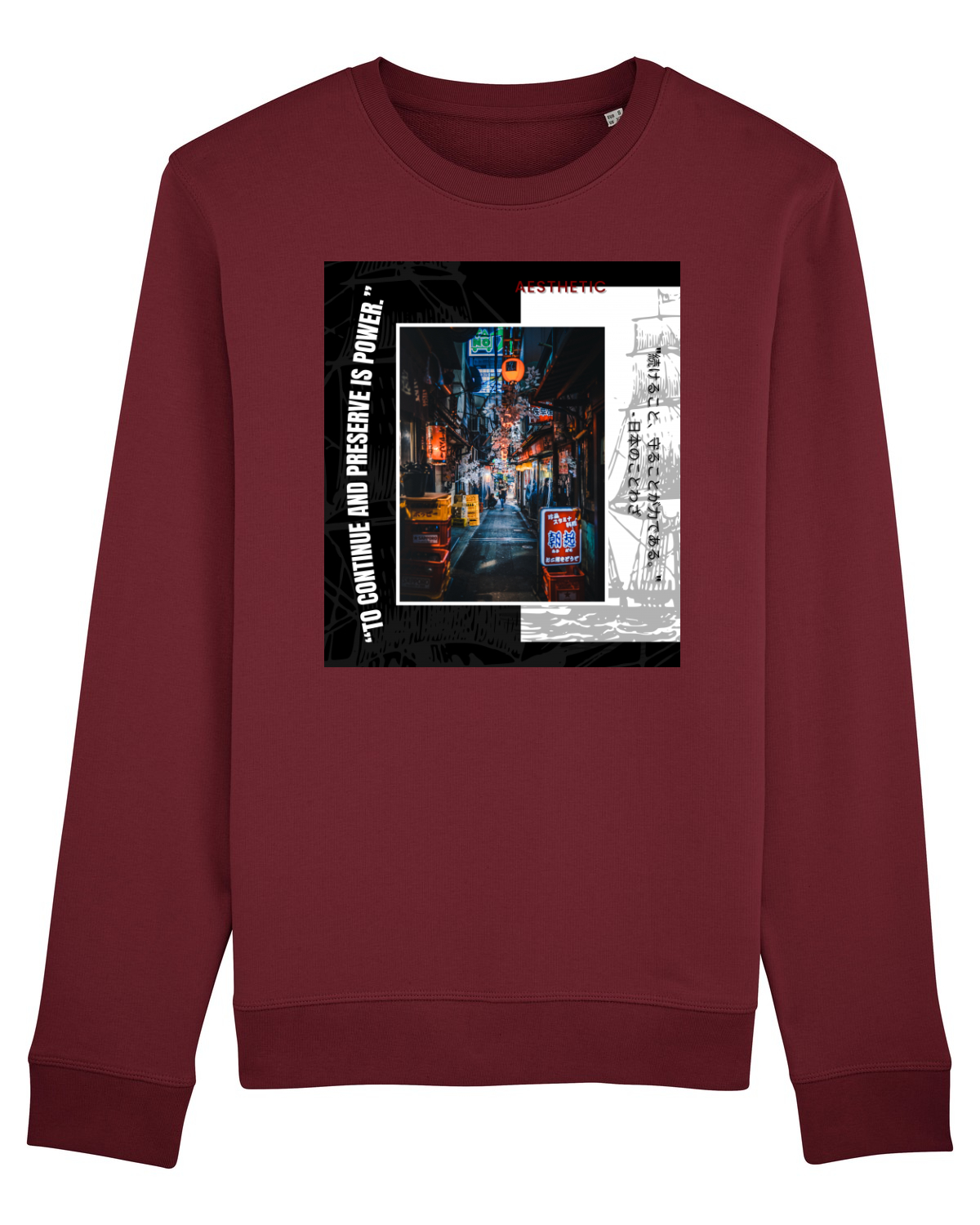 Bluză mânecă lungă Unisex Rise Burgundy