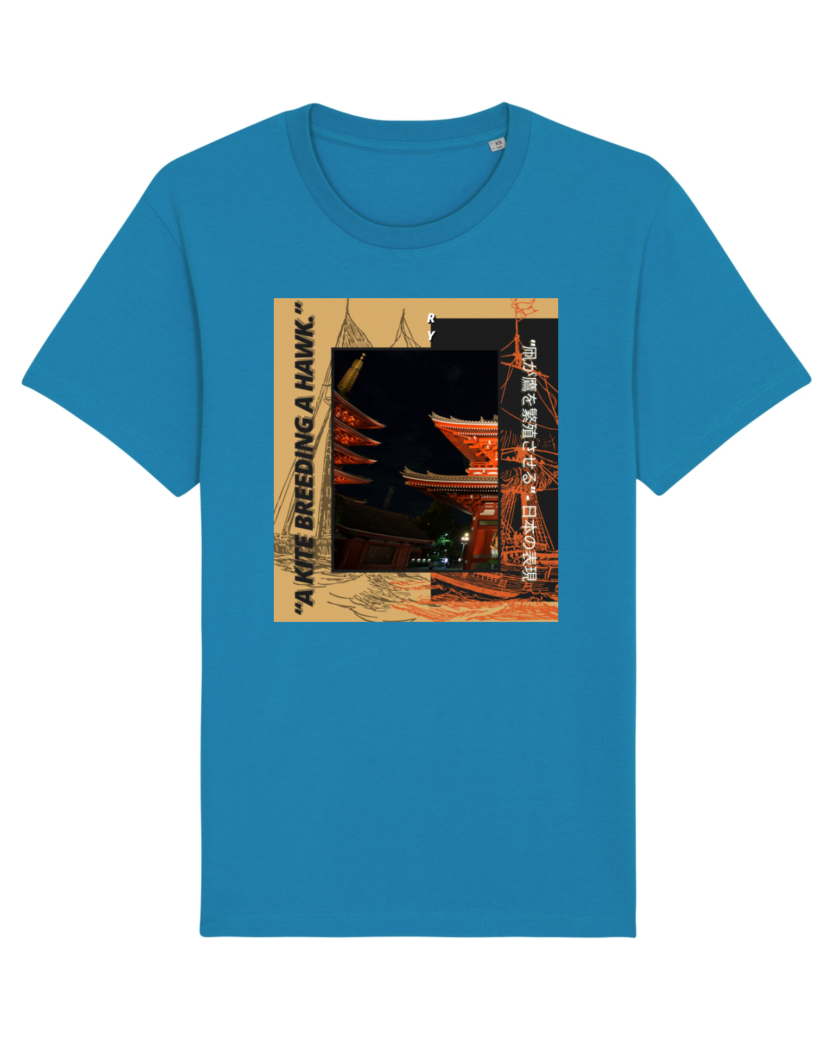 Tricou mânecă scurtă Unisex Rocker Azur