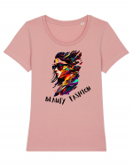 BEAUTY - FASHION - V3 Tricou mânecă scurtă guler larg fitted Damă Expresser