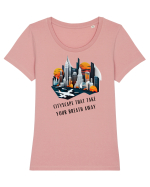 CITY BREAK Tricou mânecă scurtă guler larg fitted Damă Expresser