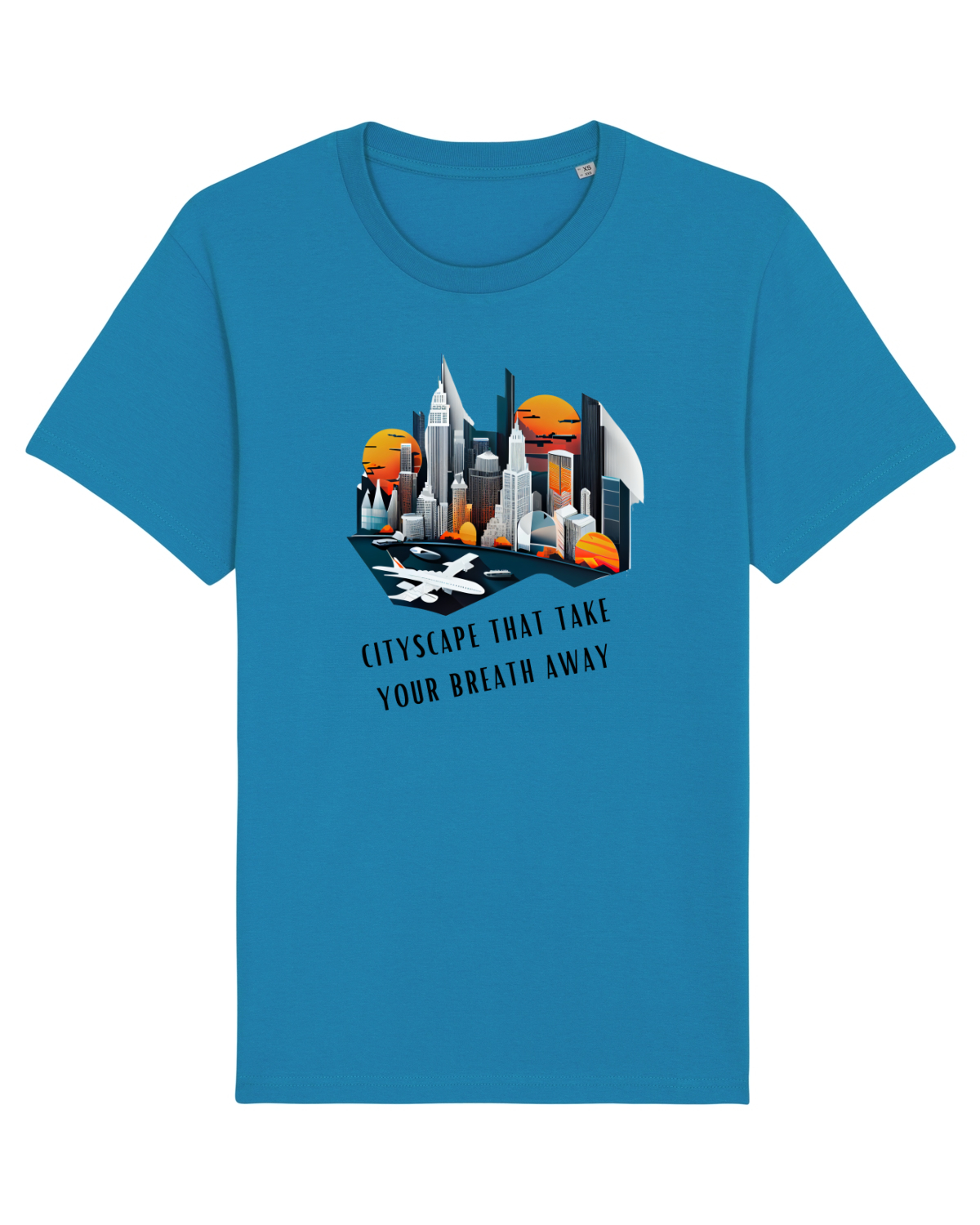 Tricou mânecă scurtă Unisex Rocker Azur