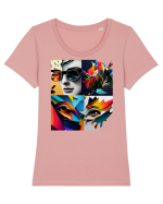 ALBUM COVER - V2 Tricou mânecă scurtă guler larg fitted Damă Expresser
