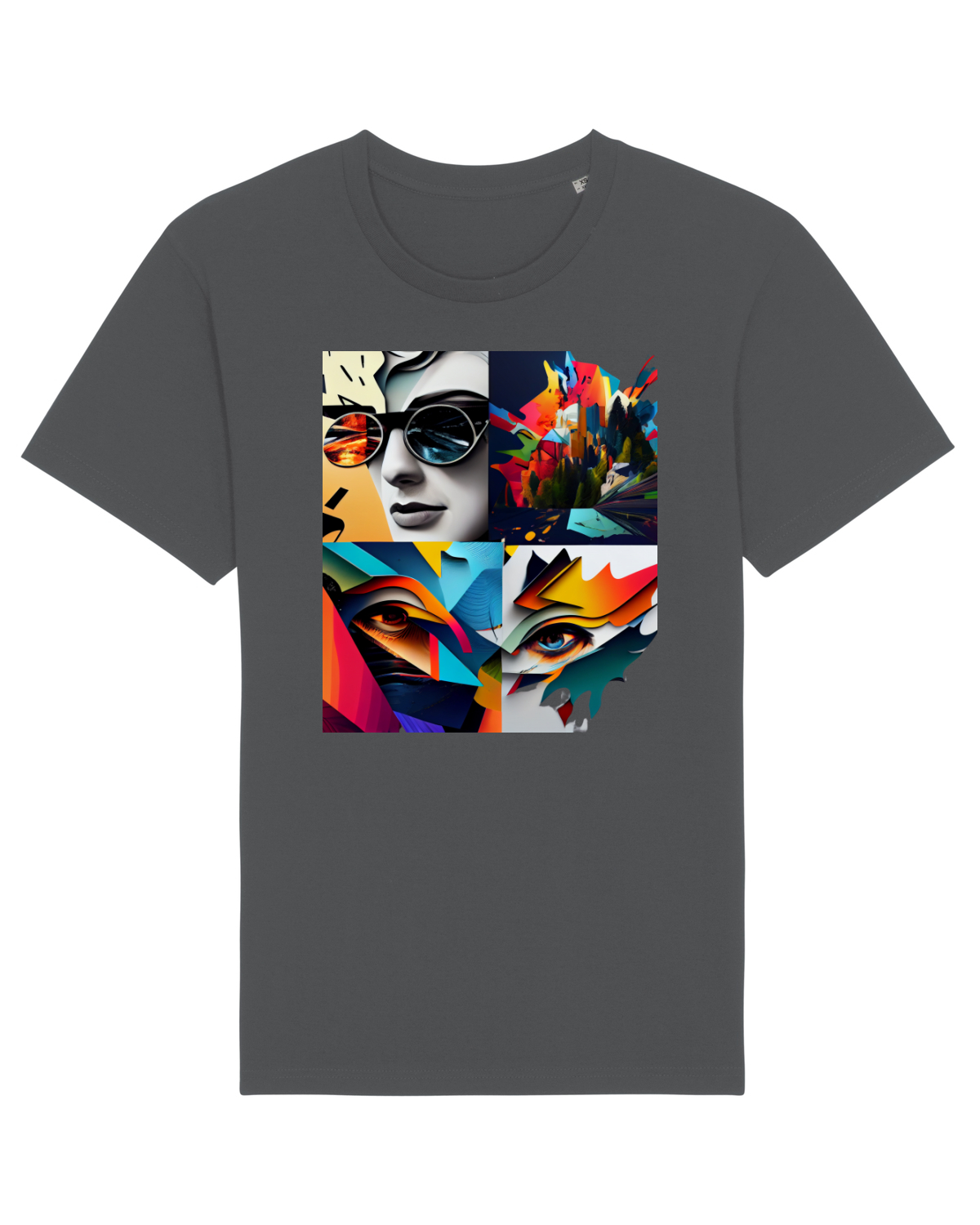 Tricou mânecă scurtă Unisex Rocker Anthracite