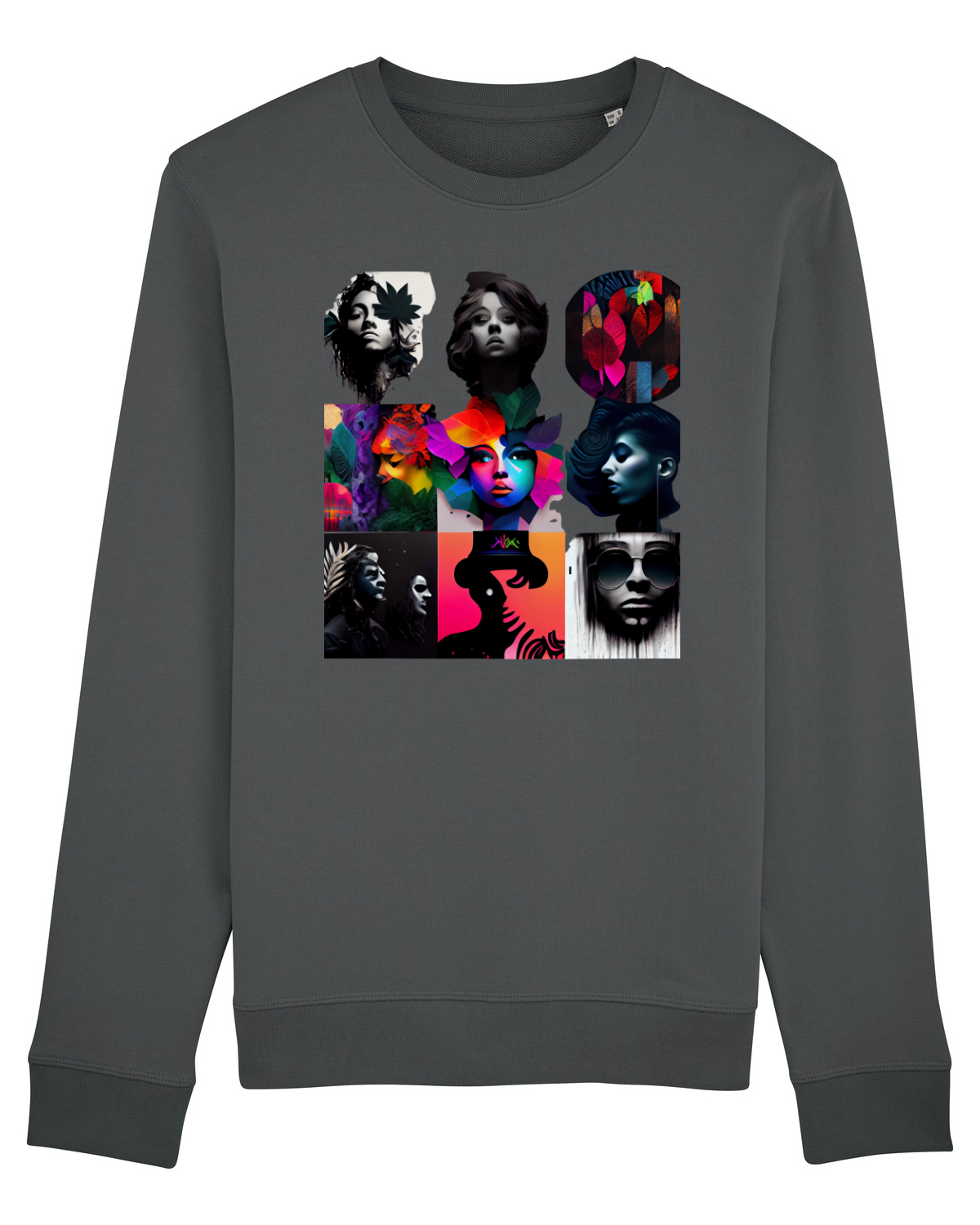 Bluză mânecă lungă Unisex Rise Anthracite