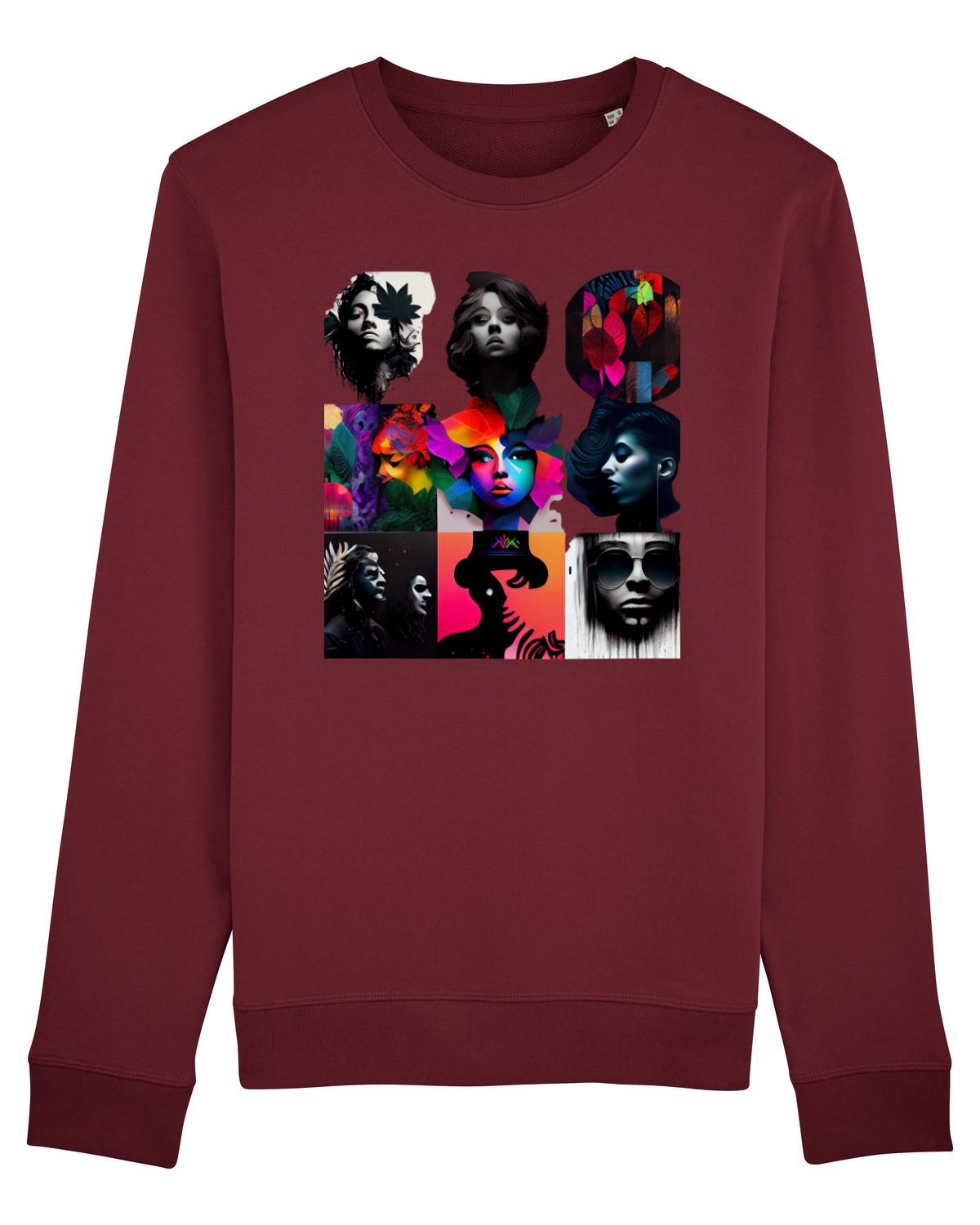 Bluză mânecă lungă Unisex Rise Burgundy