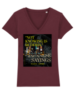 Not Knowing Is Buddha Tricou mânecă scurtă guler V Damă Evoker
