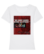 One Cannot Quarrel Without An Opponent Tricou mânecă scurtă guler larg fitted Damă Expresser