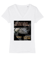 Country Is In Ruins And There Are Still Mountains And Rivers Tricou mânecă scurtă guler V Damă Evoker
