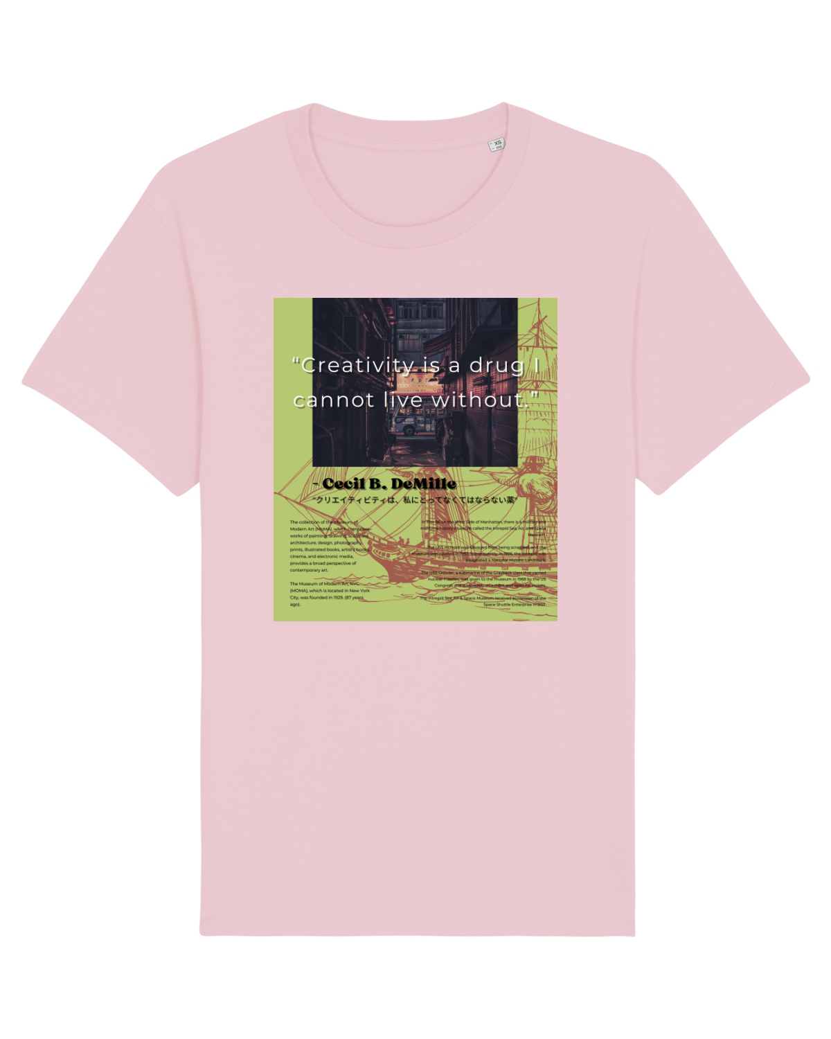 Tricou mânecă scurtă Unisex Rocker Cotton Pink