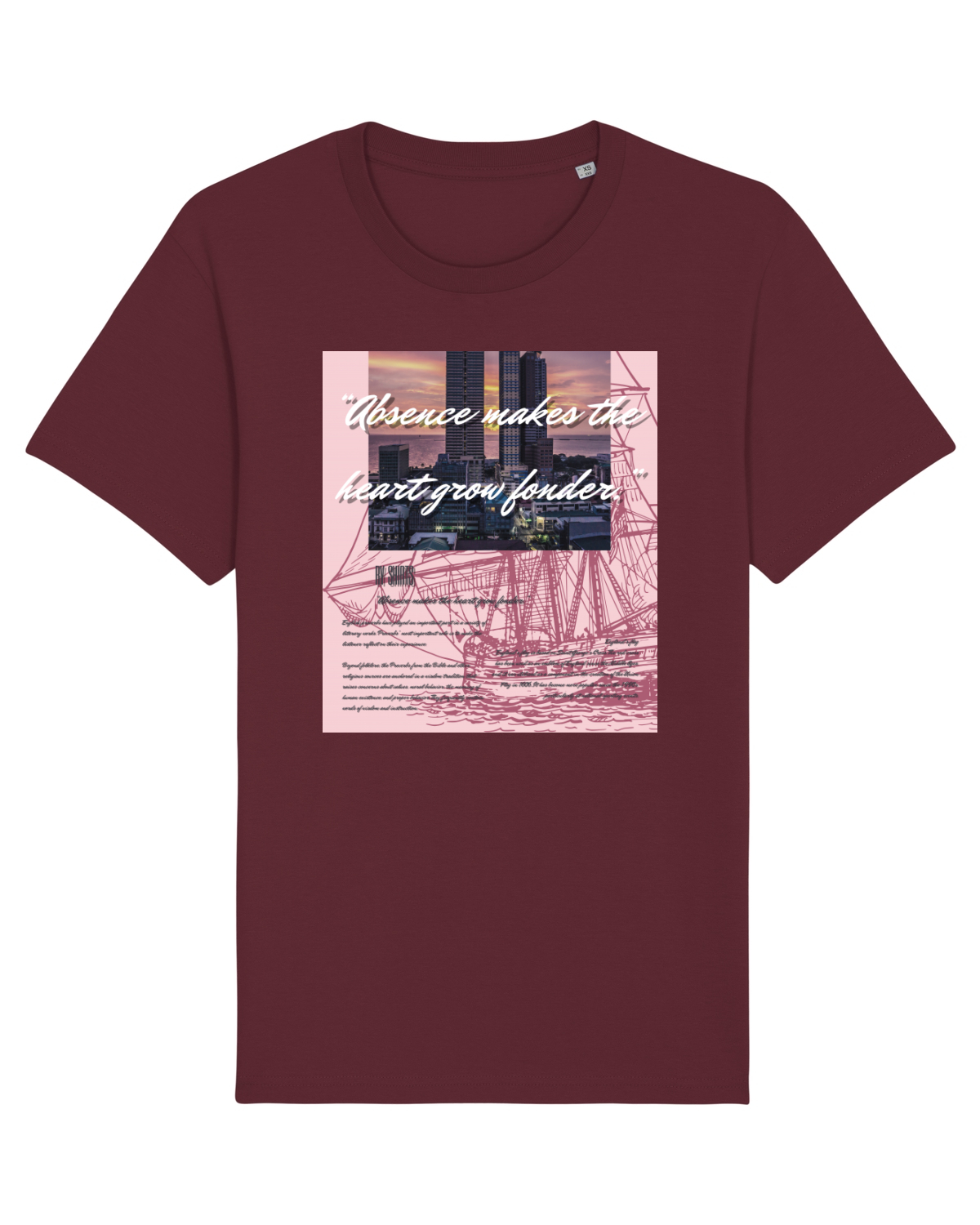 Tricou mânecă scurtă Unisex Rocker Burgundy