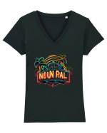 SIMPLE DESIGN - V1 Tricou mânecă scurtă guler V Damă Evoker