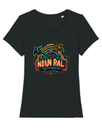 SIMPLE DESIGN - V1 Tricou mânecă scurtă guler larg fitted Damă Expresser