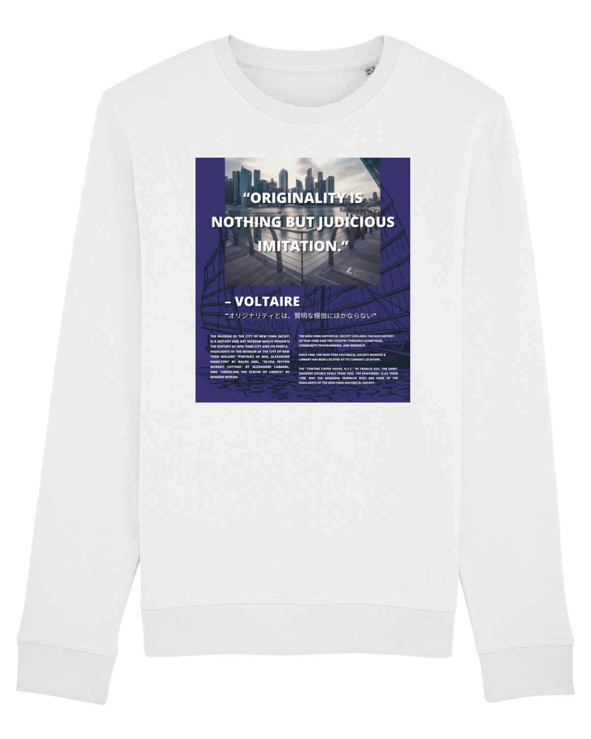 Bluză mânecă lungă Unisex Rise White