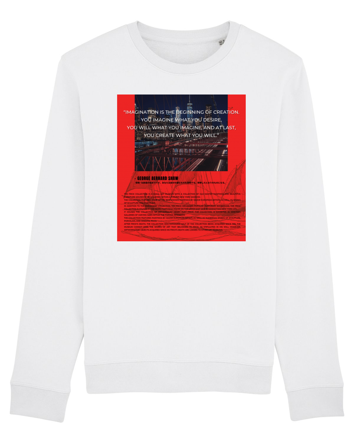 Bluză mânecă lungă Unisex Rise White