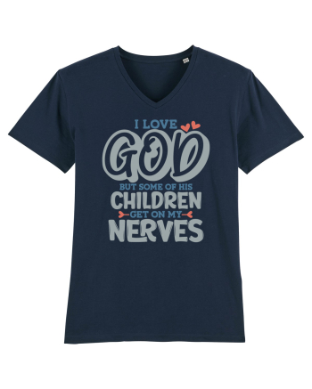 I Love God French Navy