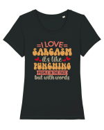 I Love Sarcasm Tricou mânecă scurtă guler larg fitted Damă Expresser
