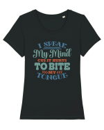 I Speak My Mind Tricou mânecă scurtă guler larg fitted Damă Expresser