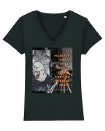 A Secret Is Like A Dove When It Leaves My Hand It Takes Wing Tricou mânecă scurtă guler V Damă Evoker