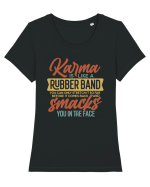 Karma Is Like A Rubber Band Tricou mânecă scurtă guler larg fitted Damă Expresser
