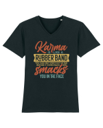 Karma Is Like A Rubber Band Tricou mânecă scurtă guler V Bărbat Presenter