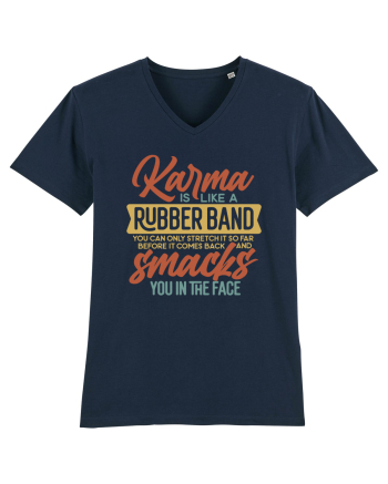 Karma Is Like A Rubber Band French Navy