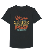 Karma Is Like A Rubber Band Tricou mânecă scurtă guler larg Bărbat Skater