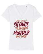 Never Mistake My Silence Tricou mânecă scurtă guler V Damă Evoker