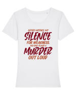 Never Mistake My Silence Tricou mânecă scurtă guler larg fitted Damă Expresser