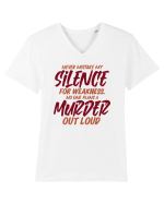 Never Mistake My Silence Tricou mânecă scurtă guler V Bărbat Presenter