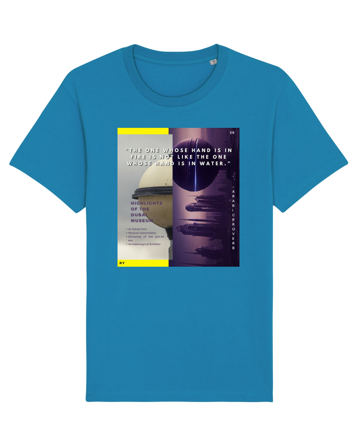 Tricou mânecă scurtă Unisex Rocker Azur