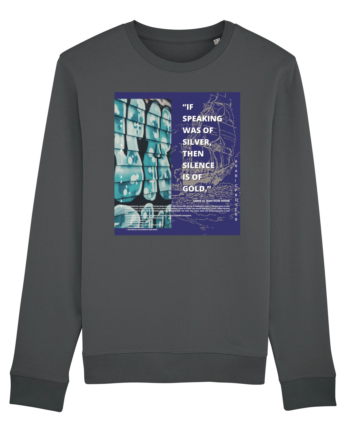 Bluză mânecă lungă Unisex Rise Anthracite