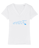 Diving Tricou mânecă scurtă guler V Damă Evoker