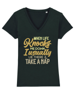 When Life Knocks Me Down Tricou mânecă scurtă guler V Damă Evoker