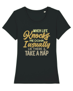 When Life Knocks Me Down Tricou mânecă scurtă guler larg fitted Damă Expresser
