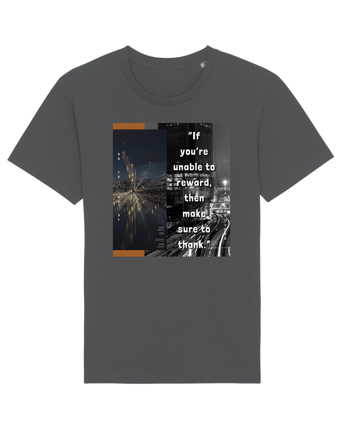 Tricou mânecă scurtă Unisex Rocker Anthracite