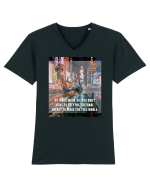 Do Inner Work So You Don t Have To Rely On External Energy To Make You Feel Tricou mânecă scurtă guler V Bărbat Presenter