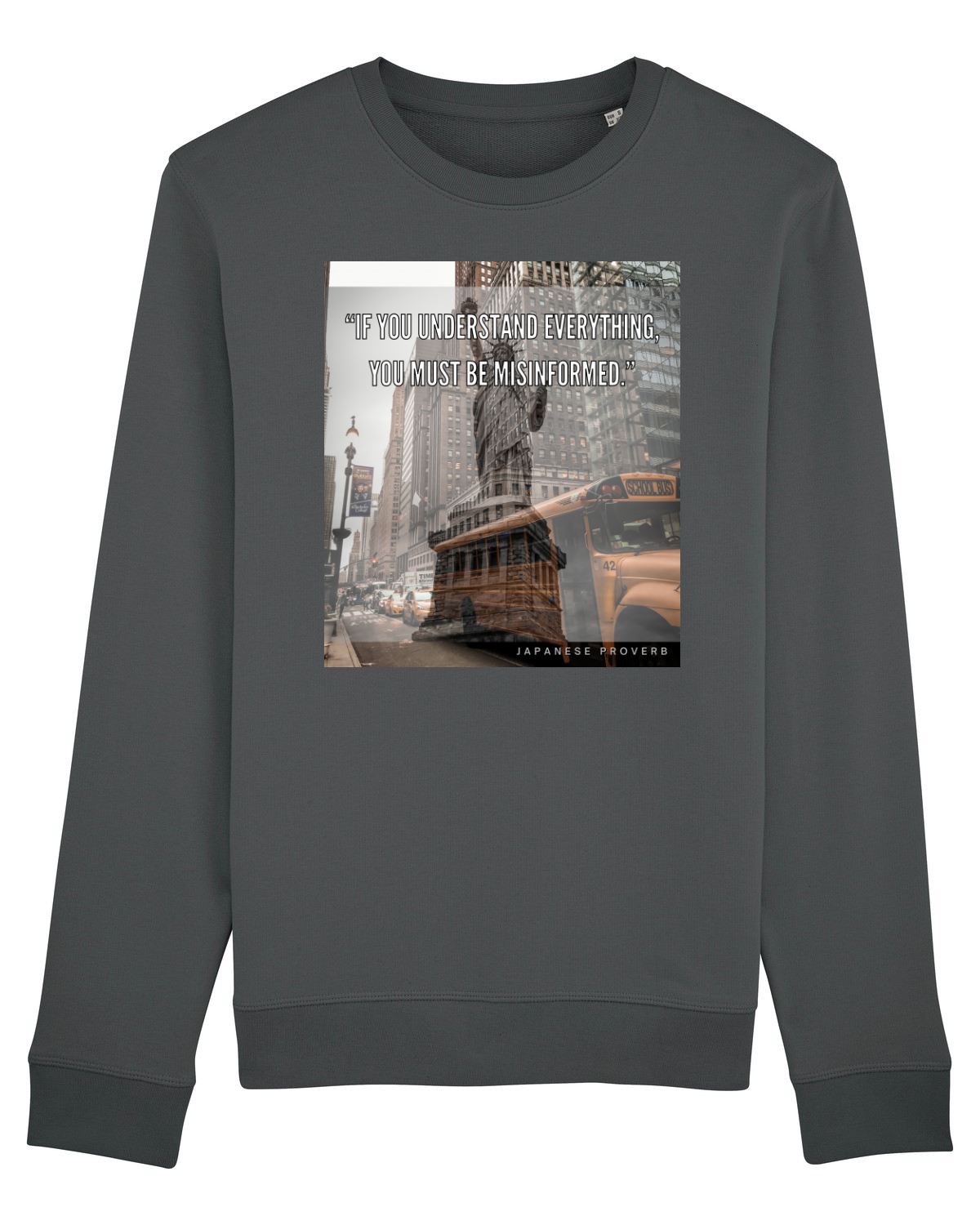 Bluză mânecă lungă Unisex Rise Anthracite