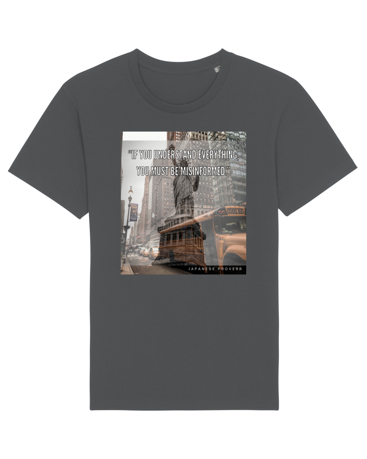 Tricou mânecă scurtă Unisex Rocker Anthracite